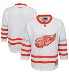 Youth Detroit Red Wings Reebok White 2017 Centennial Classic Premier Blank Jersey