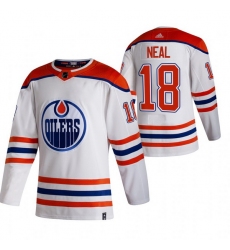 Men Edmonton Oilers 18 James Neal White Adidas 2020 21 Reverse Retro Alternate NHL Jersey