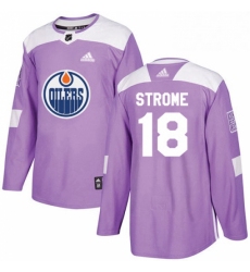 Mens Adidas Edmonton Oilers 18 Ryan Strome Authentic Purple Fights Cancer Practice NHL Jersey 