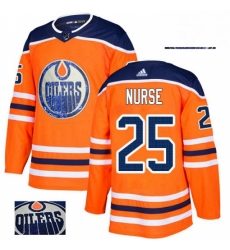 Mens Adidas Edmonton Oilers 25 Darnell Nurse Authentic Orange Fashion Gold NHL Jersey 