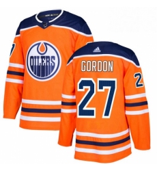 Mens Adidas Edmonton Oilers 27 Boyd Gordon Premier Orange Home NHL Jersey 