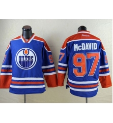 Oilers #97 Connor McDavid Light Blue Stitched NHL Jersey