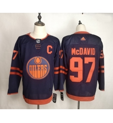 Oilers 97 Connor McDavid Navy 50th Anniversary Adidas Jersey