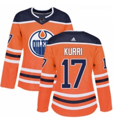 Womens Adidas Edmonton Oilers 17 Jari Kurri Authentic Orange Home NHL Jersey 