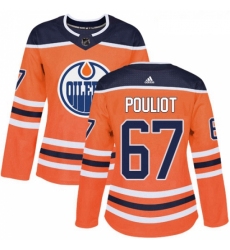 Womens Adidas Edmonton Oilers 67 Benoit Pouliot Authentic Orange Home NHL Jersey 