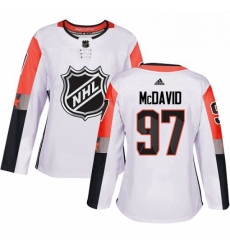 Womens Adidas Edmonton Oilers 97 Connor McDavid Authentic White 2018 All Star Pacific Division NHL Jersey 