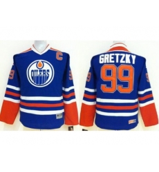 Kids Edmonton Oilers 99 Wayne Gretzky Blue NHL Jersey