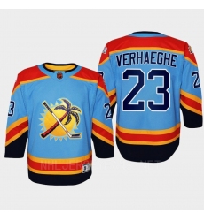 Men Florida Panthers 23 VERHAEGHE Blue 2022 Reverse Retro Stitched Jersey