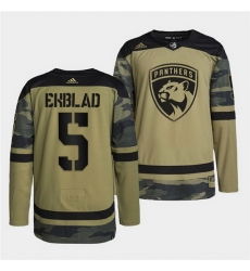 Men Florida Panthers 5 Aaron Ekblad 2022 Camo Military Appreciation Night Stitched jersey