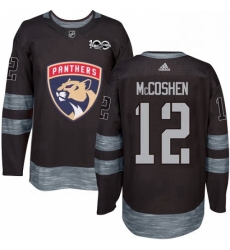 Mens Adidas Florida Panthers 12 Ian McCoshen Premier Black 1917 2017 100th Anniversary NHL Jersey 