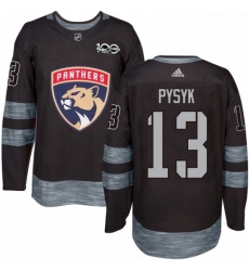 Mens Adidas Florida Panthers 13 Mark Pysyk Premier Black 1917 2017 100th Anniversary NHL Jersey 