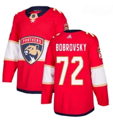 Panthers #72 Sergei Bobrovsky Red Home Authentic Stitched Hockey Jersey