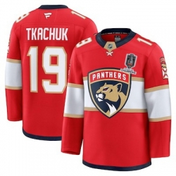mens fanatics matthew tkachuk red florida panthers home premium jersey 2025 stanley cup champions