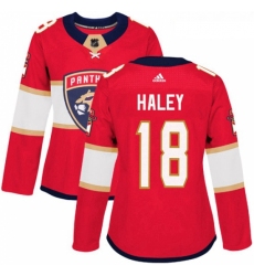 Womens Adidas Florida Panthers 18 Micheal Haley Premier Red Home NHL Jersey 