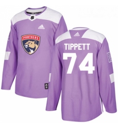 Youth Adidas Florida Panthers 74 Owen Tippett Authentic Purple Fights Cancer Practice NHL Jersey 