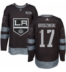 Mens Adidas Los Angeles Kings 17 Jonny Brodzinski Premier Black 1917 2017 100th Anniversary NHL Jersey 