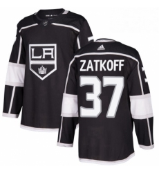 Mens Adidas Los Angeles Kings 37 Jeff Zatkoff Premier Black Home NHL Jersey 