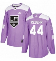 Mens Adidas Los Angeles Kings 44 Robyn Regehr Authentic Purple Fights Cancer Practice NHL Jersey 