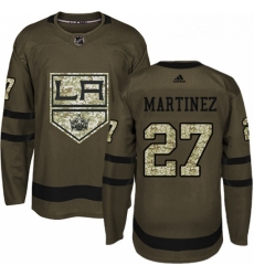 Youth Adidas Los Angeles Kings 27 Alec Martinez Authentic Green Salute to Service NHL Jersey 