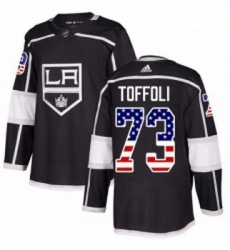 Youth Adidas Los Angeles Kings 73 Tyler Toffoli Authentic Black USA Flag Fashion NHL Jersey 