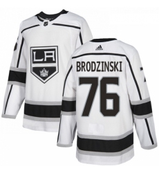 Youth Adidas Los Angeles Kings 76 Jonny Brodzinski Authentic White Away NHL Jersey 