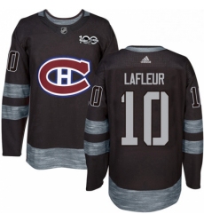 Mens Adidas Montreal Canadiens 10 Guy Lafleur Premier Black 1917 2017 100th Anniversary NHL Jersey 