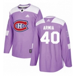 Mens Adidas Montreal Canadiens 40 Joel Armia Authentic Purple Fights Cancer Practice NHL Jersey 
