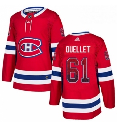 Mens Adidas Montreal Canadiens 61 Xavier Ouellet Authentic Red Drift Fashion NHL Jersey 