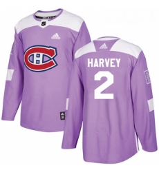 Youth Adidas Montreal Canadiens 2 Doug Harvey Authentic Purple Fights Cancer Practice NHL Jersey 