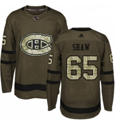 Youth Adidas Montreal Canadiens 65 Andrew Shaw Authentic Green Salute to Service NHL Jersey 