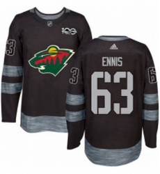 Mens Adidas Minnesota Wild 63 Tyler Ennis Authentic Black 1917 2017 100th Anniversary NHL Jersey 