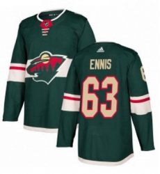 Mens Adidas Minnesota Wild 63 Tyler Ennis Premier Green Home NHL Jersey 