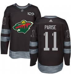 Wild #11 Zach Parise Black 1917 2017 100th Anniversary Stitched NHL Jersey