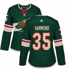 Womens Adidas Minnesota Wild 35 Andrew Hammond Premier Green Home NHL Jersey 