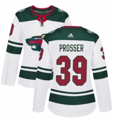 Womens Adidas Minnesota Wild 39 Nate Prosser Authentic White Away NHL Jersey 