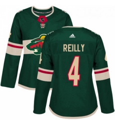 Womens Adidas Minnesota Wild 4 Mike Reilly Authentic Green Home NHL Jersey 