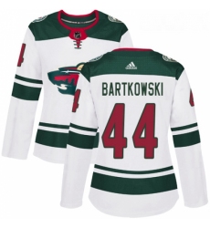 Womens Adidas Minnesota Wild 44 Matt Bartkowski Authentic White Away NHL Jersey 