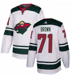 Youth Adidas Minnesota Wild 71 J T Brown Authentic White Away NHL Jerse