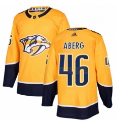 Mens Adidas Nashville Predators 46 Pontus Aberg Premier Gold Home NHL Jersey 