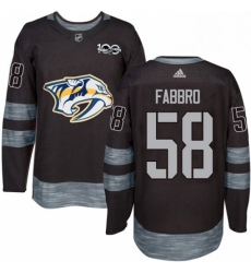 Mens Adidas Nashville Predators 58 Dante Fabbro Authentic Black 1917 2017 100th Anniversary NHL Jersey 