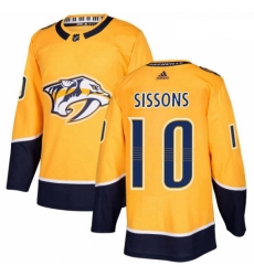 Youth Adidas Nashville Predators 10 Colton Sissons Authentic Gold Home NHL Jersey 