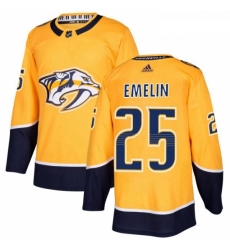 Youth Adidas Nashville Predators 25 Alexei Emelin Authentic Gold Home NHL Jersey 