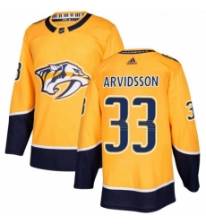 Youth Adidas Nashville Predators 33 Viktor Arvidsson Authentic Gold Home NHL Jersey 