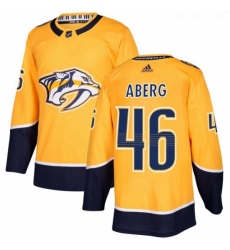 Youth Adidas Nashville Predators 46 Pontus Aberg Authentic Gold Home NHL Jersey 