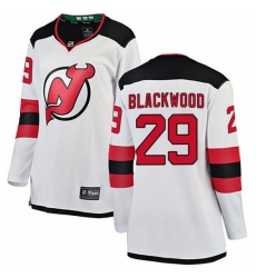 Women New Jersey Devils Mackenzie Blackwood White Home Adidas Jersey