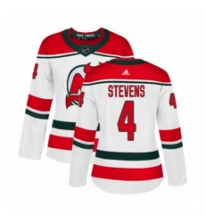 Womens Adidas New Jersey Devils 4 Scott Stevens Authentic White Alternate NHL Jersey 