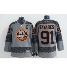 NHL New York Islanders #91 John Tavares Charcoal Cross Check Fashion jerseys