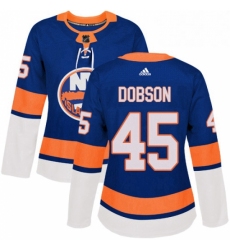 Womens Adidas New York Islanders 45 Noah Dobson Premier Royal Blue Home NHL Jersey 