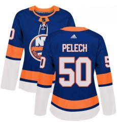 Womens Adidas New York Islanders 50 Adam Pelech Premier Royal Blue Home NHL Jersey 