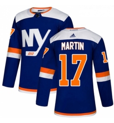 Youth Adidas New York Islanders 17 Matt Martin Premier Blue Alternate NHL Jersey 